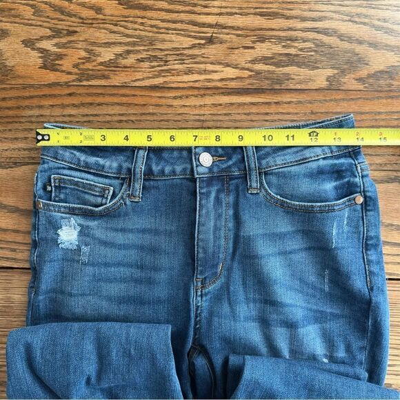 Judy Blue Jeans Buffalo Plaid Mid Rise Skinny Fit Distressed Women’s Size 5 / 27 - Picture 6 of 8